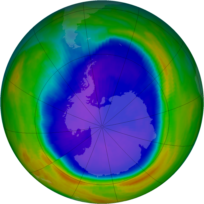 Antarctic ozone map for 18 September 1998